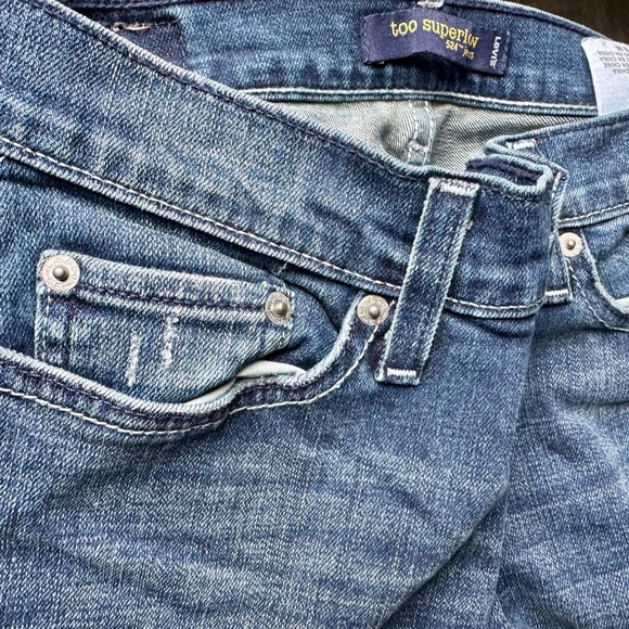 Vintage Levi’s 524 Too Superlow Button Flap Back Pockets w/ Button Closure Jeans - Picture 12 of 16